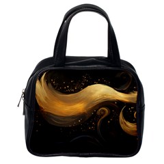 Abstract Gold Wave Background Classic Handbag (one Side)