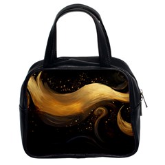 Abstract Gold Wave Background Classic Handbag (two Sides)