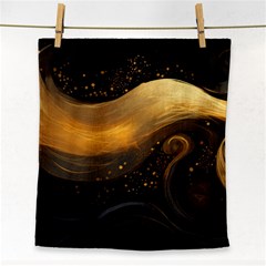 Abstract Gold Wave Background Face Towel