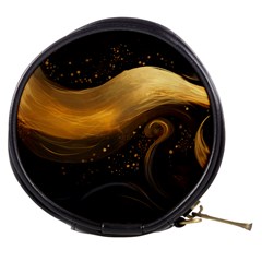 Abstract Gold Wave Background Mini Makeup Bag