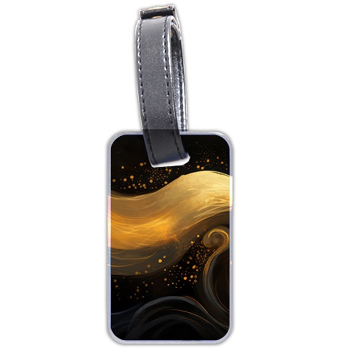 Abstract Gold Wave Background Luggage Tag (two sides)