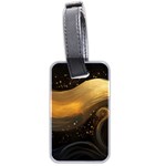 Abstract Gold Wave Background Luggage Tag (two sides) Back