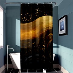 Abstract Gold Wave Background Shower Curtain 36  X 72  (stall) 