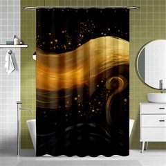 Abstract Gold Wave Background Shower Curtain 48  X 72  (small) 