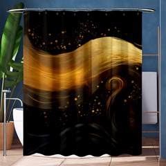 Abstract Gold Wave Background Shower Curtain 60  X 72  (medium) 