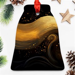 Abstract Gold Wave Background Bell Ornament (two Sides)