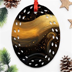 Abstract Gold Wave Background Ornament (oval Filigree)