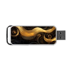 Abstract Gold Wave Background Portable Usb Flash (one Side)