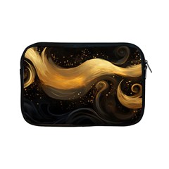 Abstract Gold Wave Background Apple Ipad Mini Zipper Cases