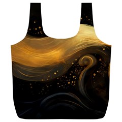 Abstract Gold Wave Background Full Print Recycle Bag (xl)