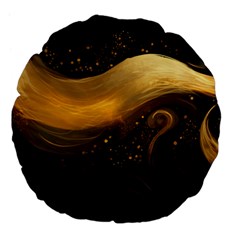 Abstract Gold Wave Background Large 18  Premium Flano Round Cushions