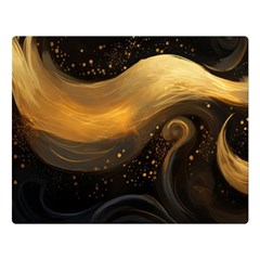 Abstract Gold Wave Background Two Sides Premium Plush Fleece Blanket (large) by Maspions