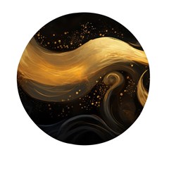 Abstract Gold Wave Background Mini Round Pill Box