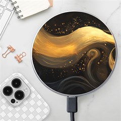 Abstract Gold Wave Background Wireless Fast Charger(white)