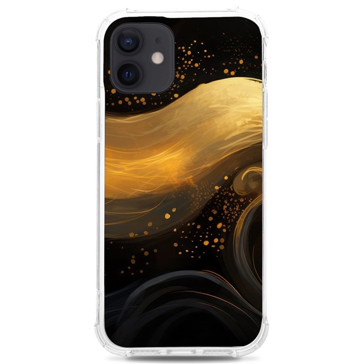 Abstract Gold Wave Background iPhone 12/12 Pro TPU UV Print Case