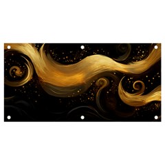 Abstract Gold Wave Background Banner And Sign 4  X 2  by Maspions