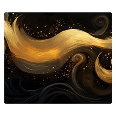 Abstract Gold Wave Background Premium Plush Fleece Blanket (small) by Maspions