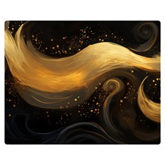 Abstract Gold Wave Background Premium Plush Fleece Blanket (medium)