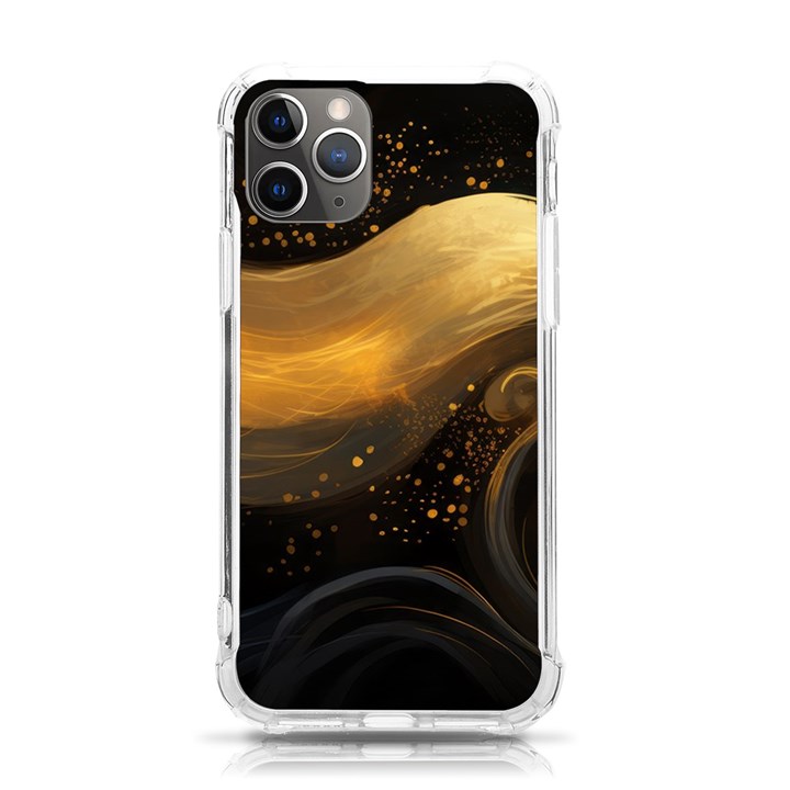 Abstract Gold Wave Background iPhone 11 Pro 5.8 Inch TPU UV Print Case