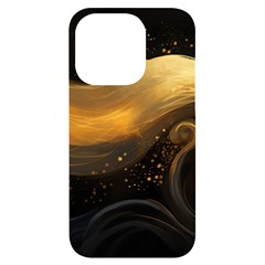 Abstract Gold Wave Background Iphone 14 Pro Black Uv Print Case