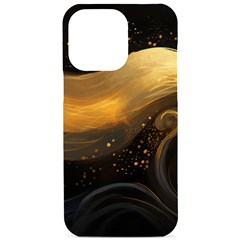 Abstract Gold Wave Background Iphone 15 Pro Max Black Uv Print Pc Hardshell Case by Maspions