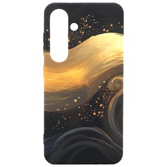 Abstract Gold Wave Background Samsung Galaxy S24 6 2 Inch Black Tpu Uv Case by Maspions