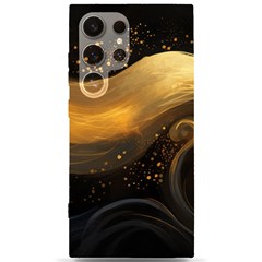 Abstract Gold Wave Background Samsung Galaxy S24 Ultra 6 9 Inch Black Tpu Uv Case by Maspions