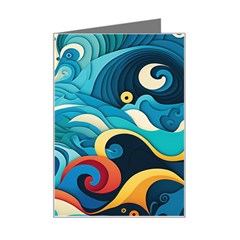 Waves Wave Ocean Sea Abstract Whimsical Mini Greeting Card