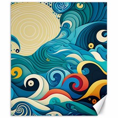 Waves Wave Ocean Sea Abstract Whimsical Canvas 20  X 24 