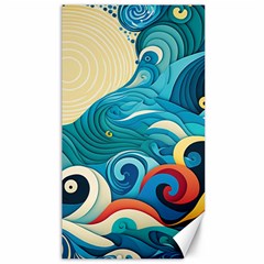 Waves Wave Ocean Sea Abstract Whimsical Canvas 40  X 72 