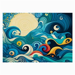 Waves Wave Ocean Sea Abstract Whimsical Large Glasses Cloth (2 Sides) by Maspions