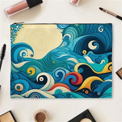 Waves Wave Ocean Sea Abstract Whimsical Cosmetic Bag (xl)