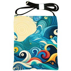 Waves Wave Ocean Sea Abstract Whimsical Shoulder Sling Bag