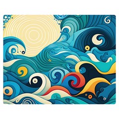 Waves Wave Ocean Sea Abstract Whimsical Two Sides Premium Plush Fleece Blanket (teen Size) by Maspions