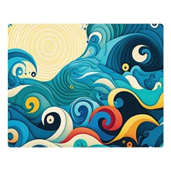 Waves Wave Ocean Sea Abstract Whimsical Two Sides Premium Plush Fleece Blanket (large)