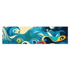 Waves Wave Ocean Sea Abstract Whimsical Oblong Satin Scarf (16  X 60 ) by Maspions