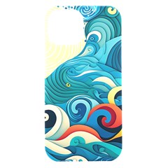 Waves Wave Ocean Sea Abstract Whimsical Iphone 15 Black Uv Print Pc Hardshell Case by Maspions