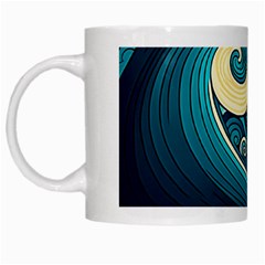 Waves Ocean Sea Abstract Whimsical Art White Mug