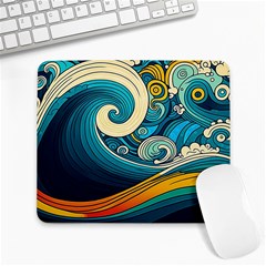 Waves Ocean Sea Abstract Whimsical Art Large Mousepad