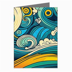 Waves Ocean Sea Abstract Whimsical Art Greeting Cards (pkg Of 8)