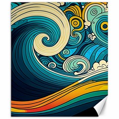 Waves Ocean Sea Abstract Whimsical Art Canvas 20  X 24 