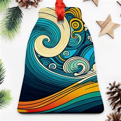 Waves Ocean Sea Abstract Whimsical Art Bell Ornament (two Sides)