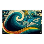 Waves Ocean Sea Abstract Whimsical Art Banner and Sign 5  x 3  Front