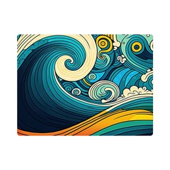 Waves Ocean Sea Abstract Whimsical Art Premium Plush Fleece Blanket (mini)