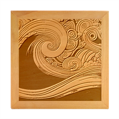 Waves Ocean Sea Abstract Whimsical Art Wood Photo Frame Cube