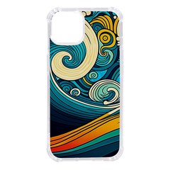 Waves Ocean Sea Abstract Whimsical Art Iphone 14 Tpu Uv Print Case by Maspions