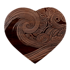 Waves Ocean Sea Abstract Whimsical Art Heart Wood Jewelry Box