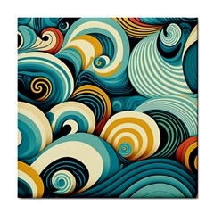 Wave Waves Ocean Sea Abstract Whimsical Tile Coaster by Maspions