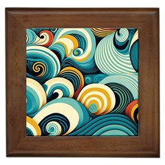 Wave Waves Ocean Sea Abstract Whimsical Framed Tile