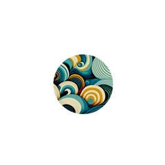 Wave Waves Ocean Sea Abstract Whimsical 1  Mini Buttons by Maspions